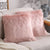 Extra Fluffy & Shaggy Square Billowy Sheep Fur 2-pack Pillows Cushion Covers